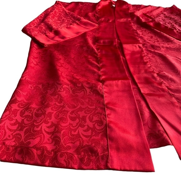 Victorias Secret Satin Robe Kimono Ruby Red Size Large XLarge OSFA Vintage - Picture 5 of 10
